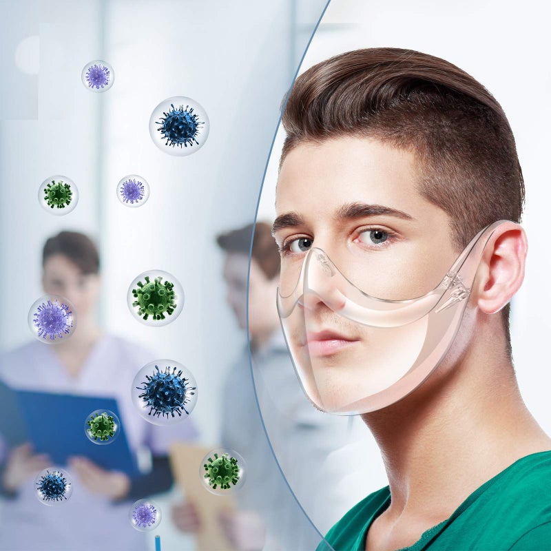 DIGIGRE 3PCS Transparent Face Shield, Lightweight Anti-Fog Clear Face Mask, Sturdy Breathable Clear Face Shield, Plastic Reusable Protective Face Mask for Men and Women - Image 2